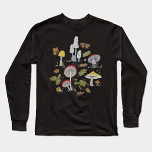 Forest Floor - fun fungus pattern by Cecca Designs Long Sleeve T-Shirt